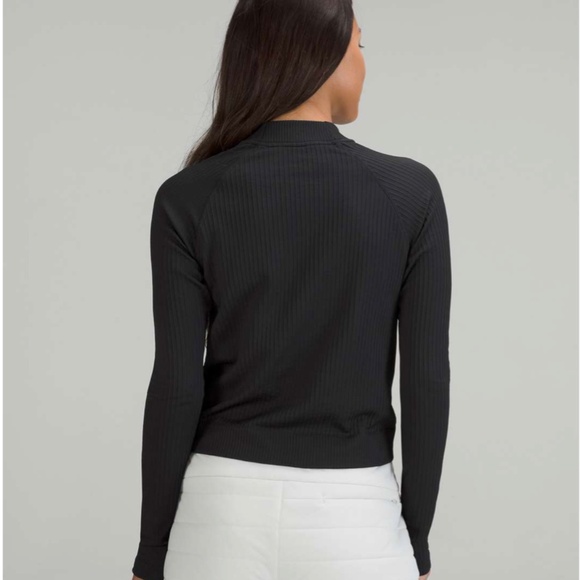 lululemon rest less cropped half zip black size 4/6 comfy casual - Picture 7 of 7